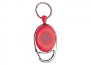 Kunststof Jojo, Transparant rood met karabijnsluiting